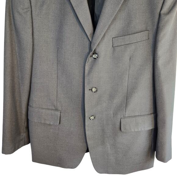 Lineage Men's Blazer 46R 46 Regular Gray Sport Coat XL Suit Jacket 3 Buttons - Picture 3 of 9